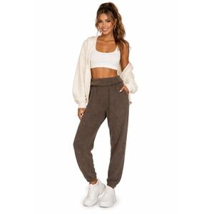 Revelation Netherlands Soft Comfy Pant Brown Sherpa Fleece‎ Joggers L Loungewear